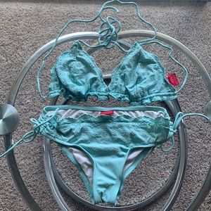 Light Green Mermaid Crochet Bikini Size Medium